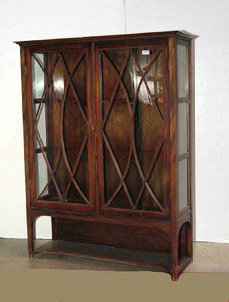 Appraisal: An Edwardian inlaid mahogany display cabinet first quarter th century