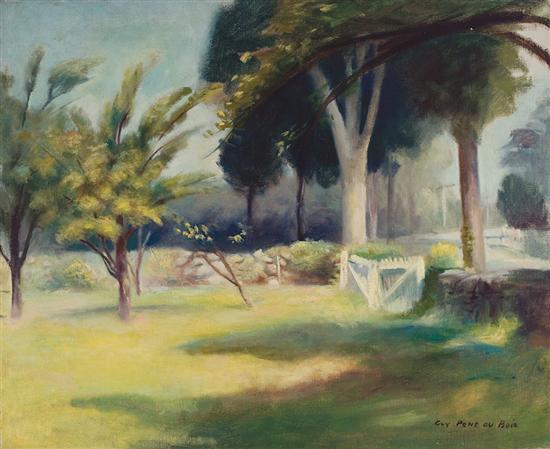 Appraisal: GUY PENE DU BOIS American - Landscape with White Gate