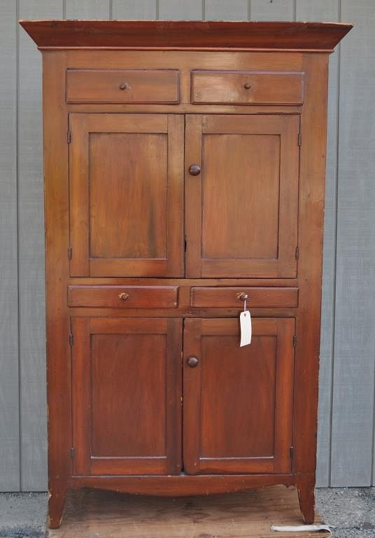 Appraisal: American Federal Pine Poplar Wardrobe fitted with four drawers and