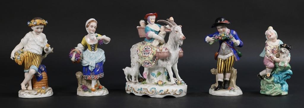 Appraisal: CHELSEA DERBY PORCELAIN FIGURINES porcelain figurines Welsh Tailor's Wife man