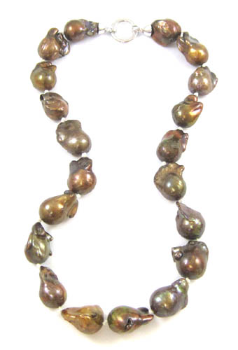 Appraisal: BROWN BAROQUE PRINCESS LENGTH PEARL NECKLACE consisting of approximately individual