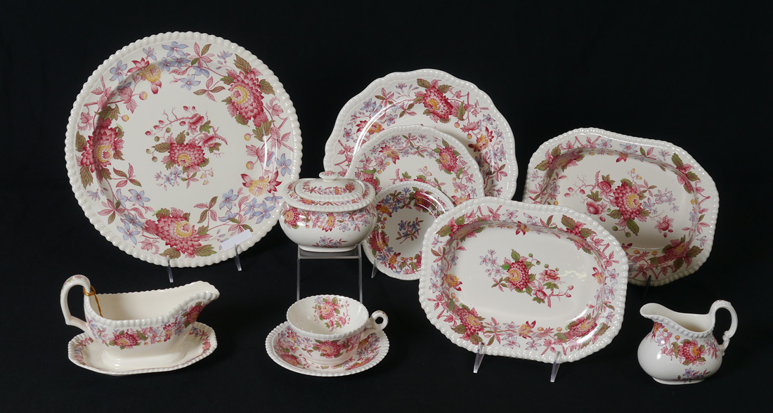 Appraisal: SPODE ''ASTER'' DINNERWARE Approx pieces to include dinner plates ''