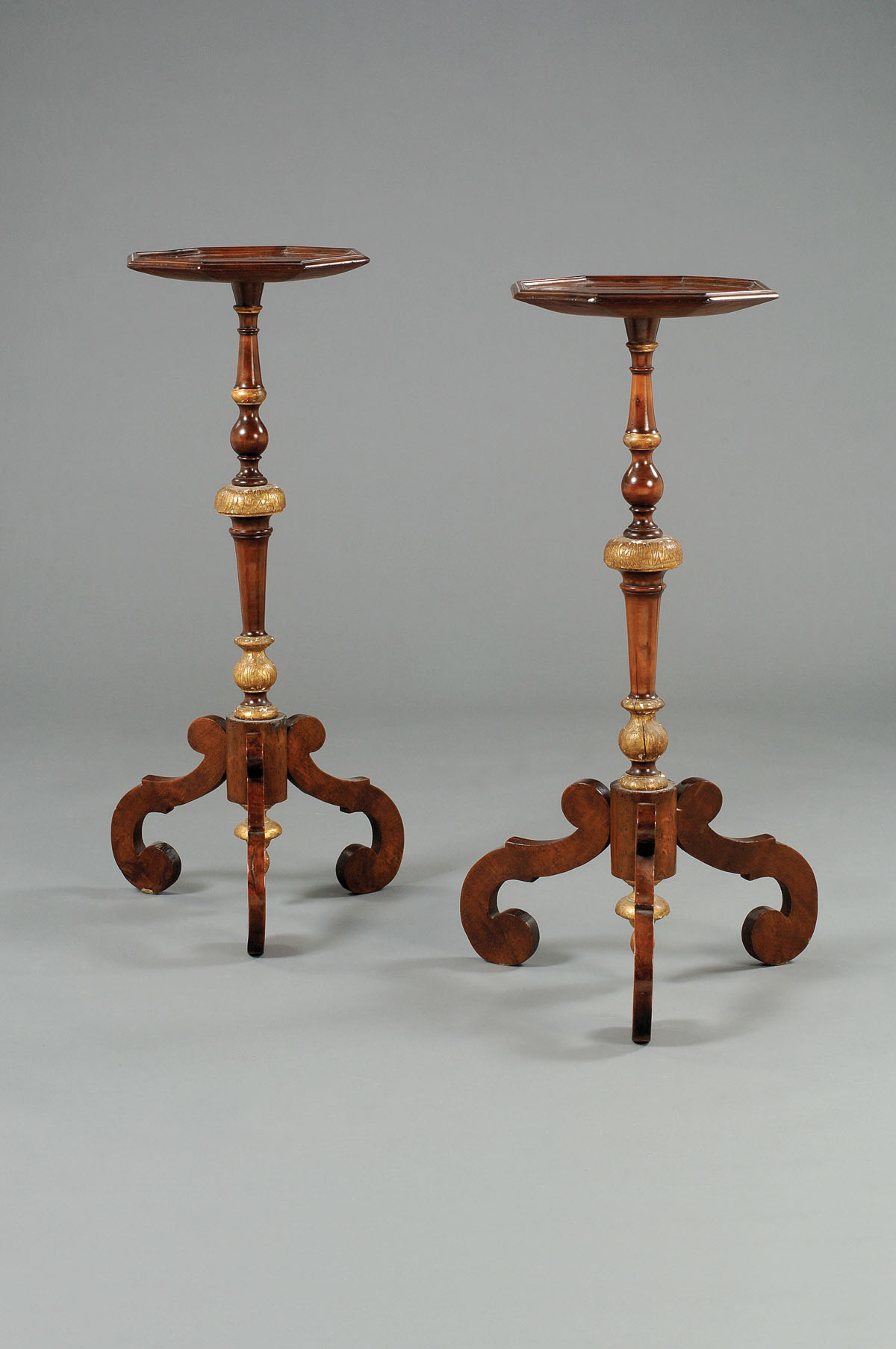 Appraisal: PAIR OF CONTINENTAL WILLIAM AND MARY STYLE FRUITWOOD AND GILT-GESSO