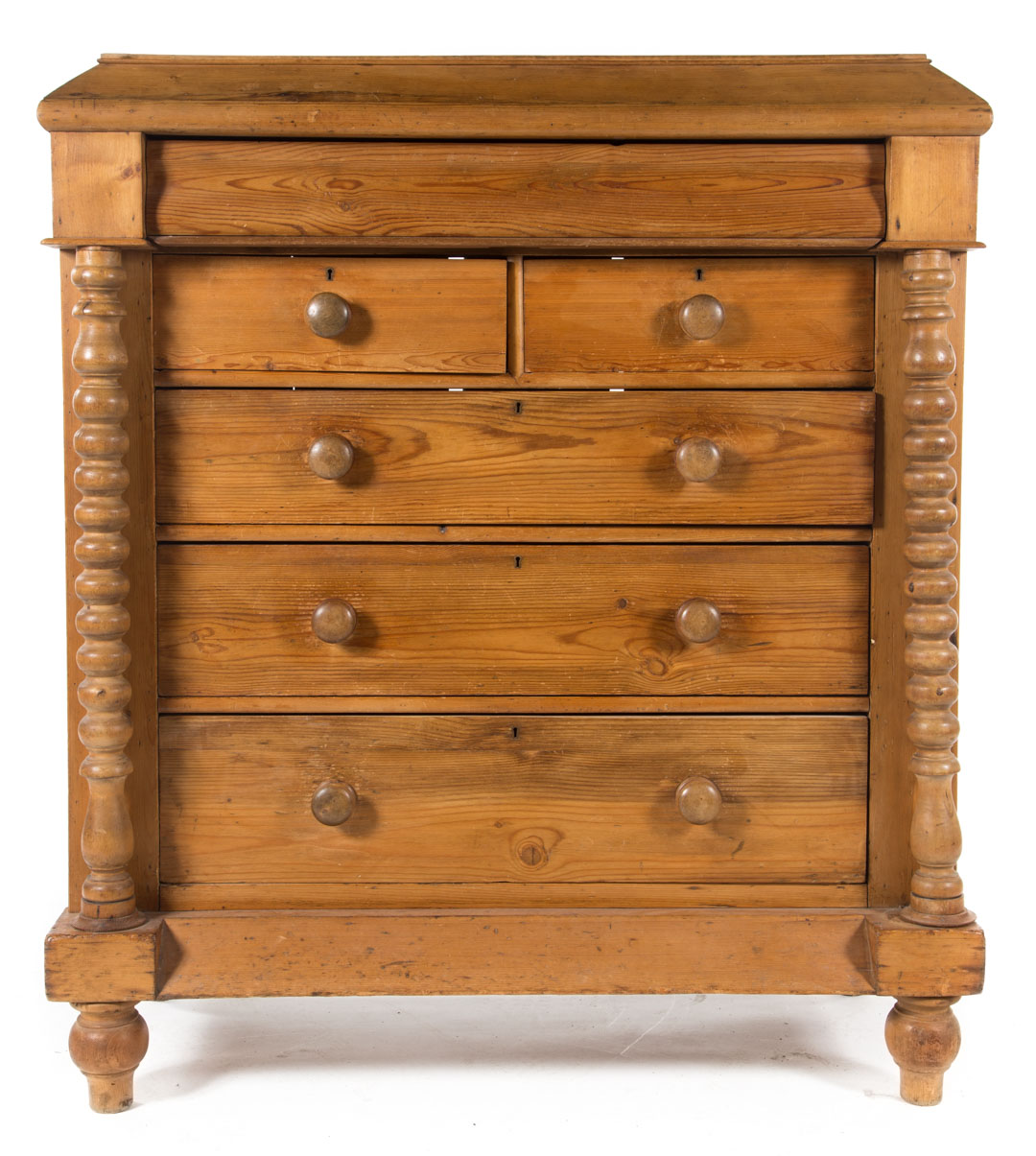 Appraisal: Scottish Victorian pine chest of drawers mid- th century two