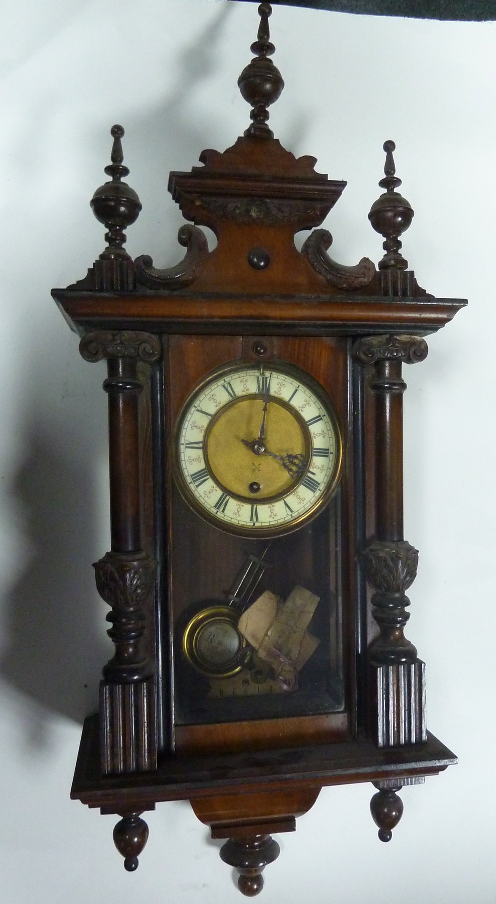 Appraisal: A Vienna type wall clock in a walnut case cm