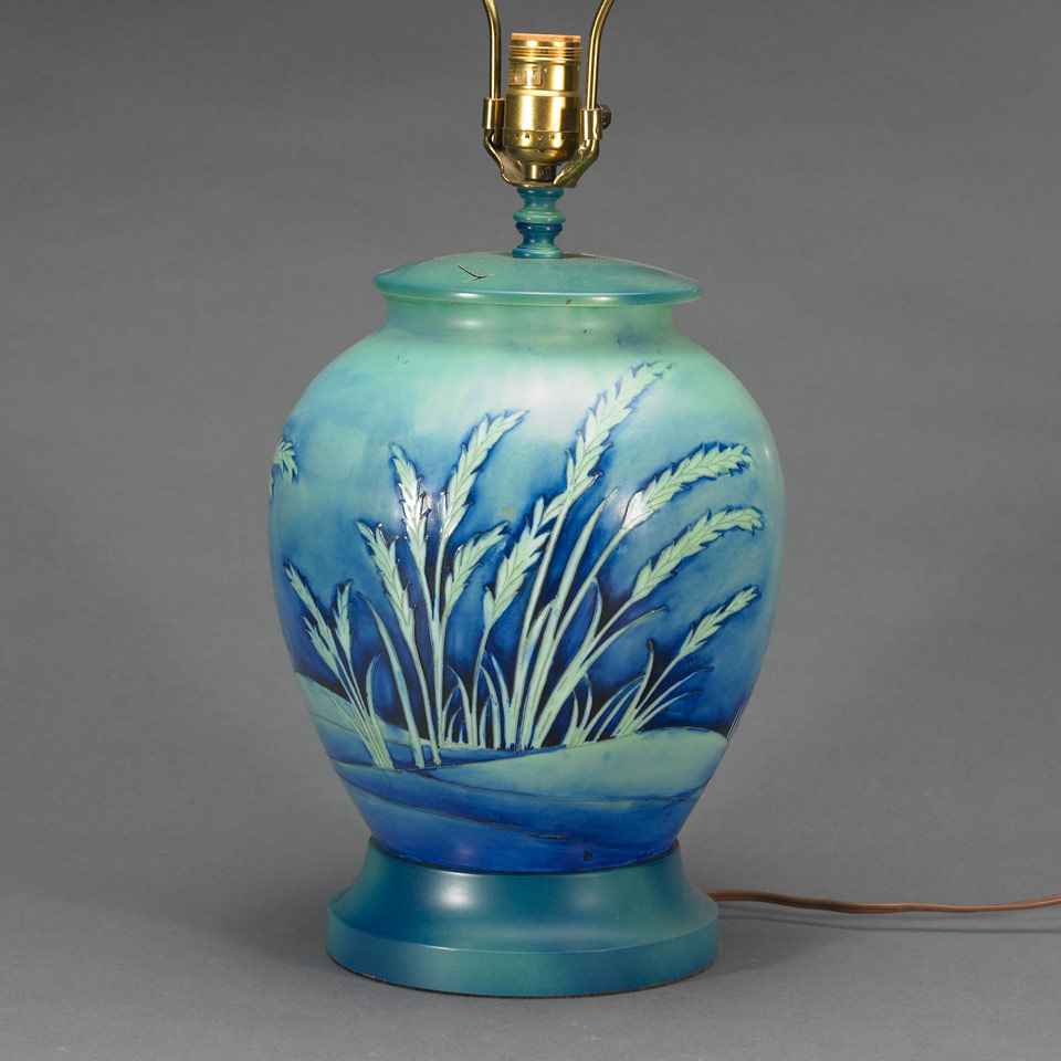 Appraisal: Moorcroft Waving Corn Table Lamp s impressed marks including facsimile