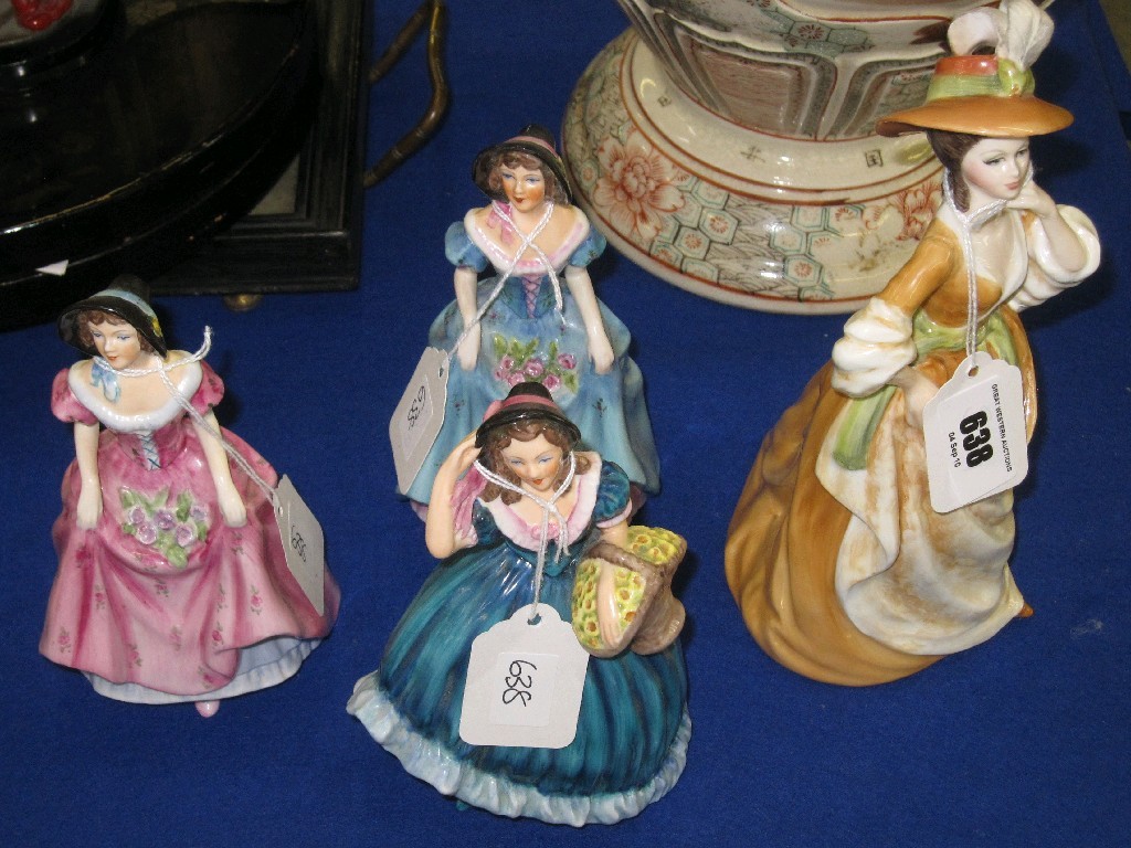 Appraisal: Three Coalport figures 'Breeze' and two 'Penelope' figures and a