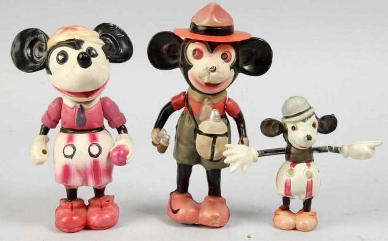 Appraisal: Lot of Celluloid Disney-Inspired Mickey Figures Description Japanese Pre-war Includes