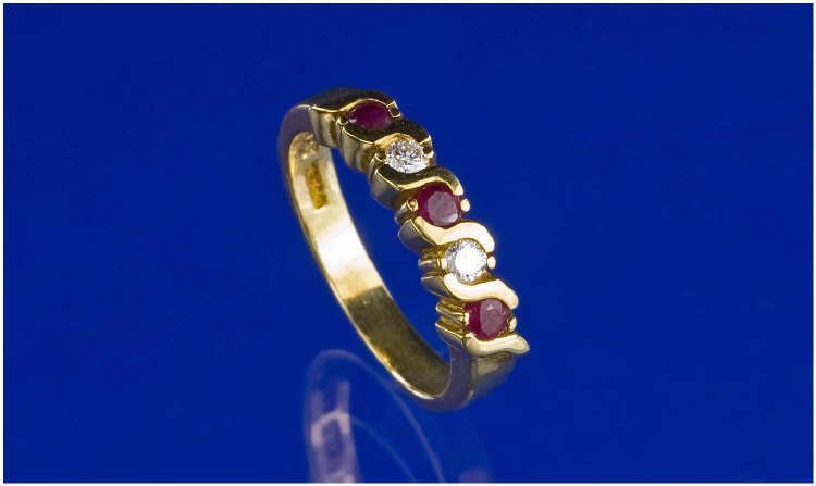 Appraisal: ct Gold Diamond And Ruby Eternity Ring Set With Round