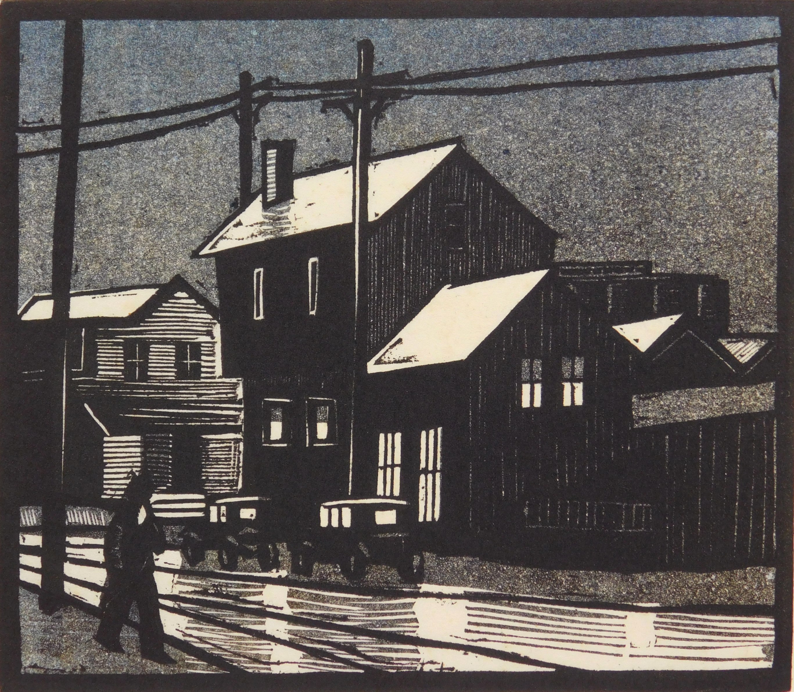 Appraisal: George Barford th c After The Rain- chiaroscuro woodcut ca