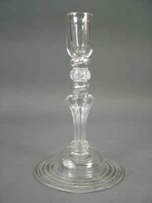 Appraisal: A George III glass candlestick late th century the dome