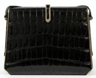 Appraisal: LUC BENOIT BLACK ALLIGATOR BAG LUC BENOIT BLACK ALLIGATOR BAG