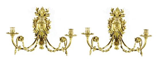 Appraisal: Pair Louis XVI style bronze-dore bas de lumiere th century