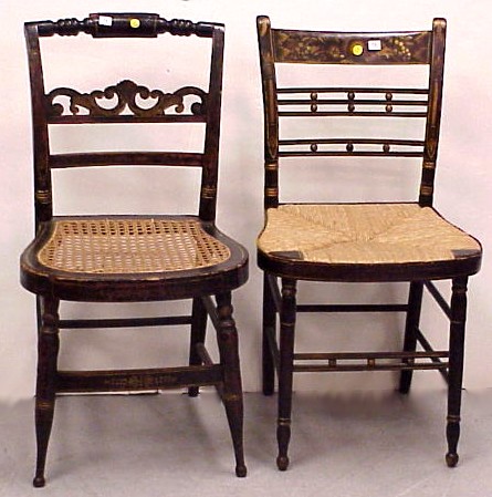 Appraisal: Two early th C Sheraton fancy chairs the first with