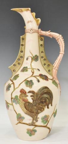 Appraisal: German Rudolstadt parcel gilt porcelain ewer late th c in