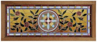 Appraisal: Large Stained Glass Transom Window probably American early th century