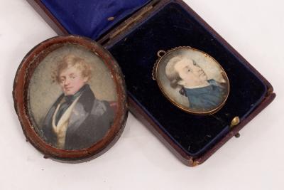 Appraisal: English School Mid th Century Portrait Miniature of a Gentleman