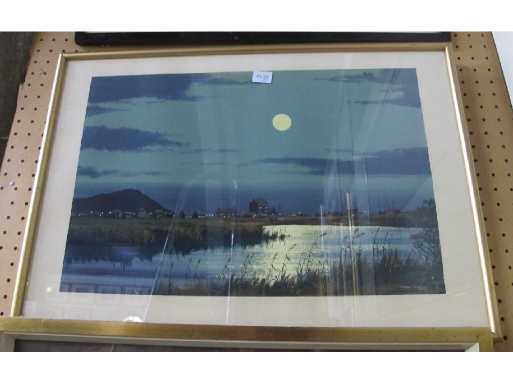 Appraisal: WINSTON MORGAN Gouache 'Full moon' signed