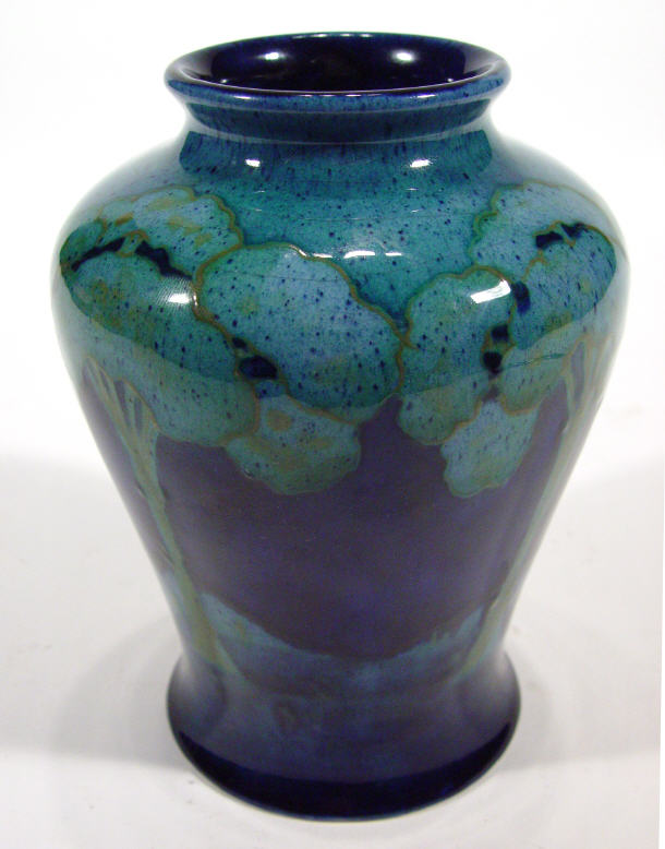 Appraisal: Small Moorcroft pottery vase hand painted and tubelined with Moonlit