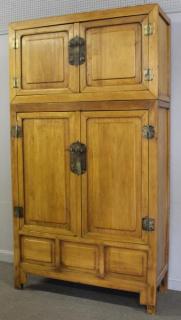 Appraisal: Vintage Chinese Piece Cabinet Armoire One of two matching cabinet