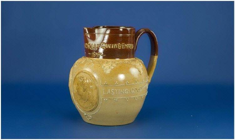 Appraisal: Doulton Lambeth Memorial Jug To celebrate Queen Victoria's years on