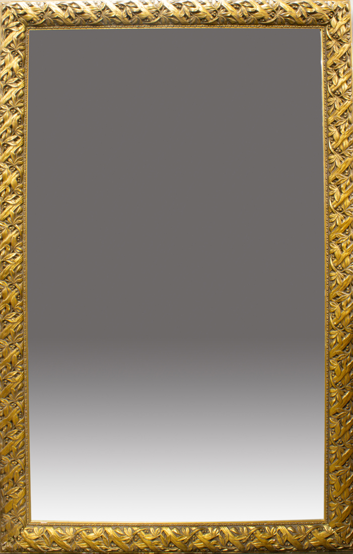 Appraisal: AESTHETIC STYLE GILTWOOD STANDING FLOOR MIRROR Aesthetic style giltwood standing