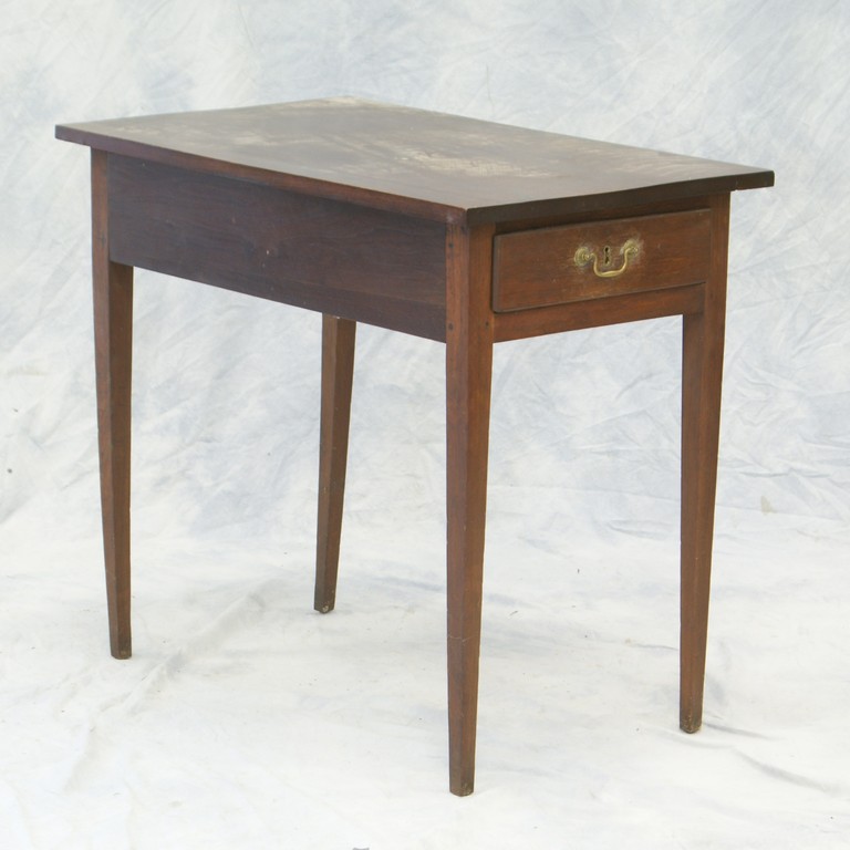 Appraisal: Hepplewhite walnut one drawer side table straight leg secondary wood