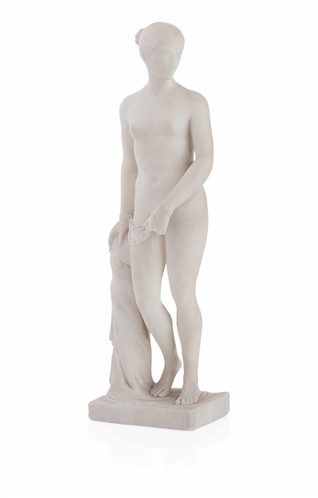 Appraisal: AFTER HIRAM POWERS ALABASTER FIGURE OF THE GREEK SLAVE TH