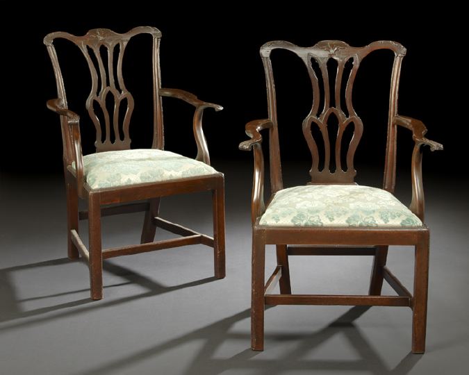 Appraisal: Pair of George III Mahogany Armchairs fourth quarter th century