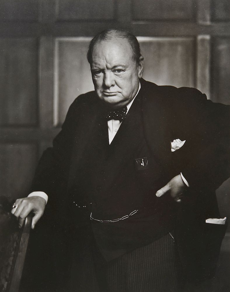 Appraisal: YOUSUF KARSH American - Winston Churchill silver print YOUSUF KARSH