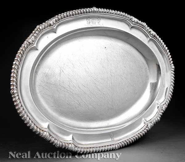 Appraisal: A George III Sterling Silver Meat Dish Paul Storr London