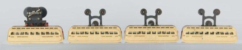 Appraisal: -Piece Leland Detroit Monorail Train Set Description Tin-plate Includes track