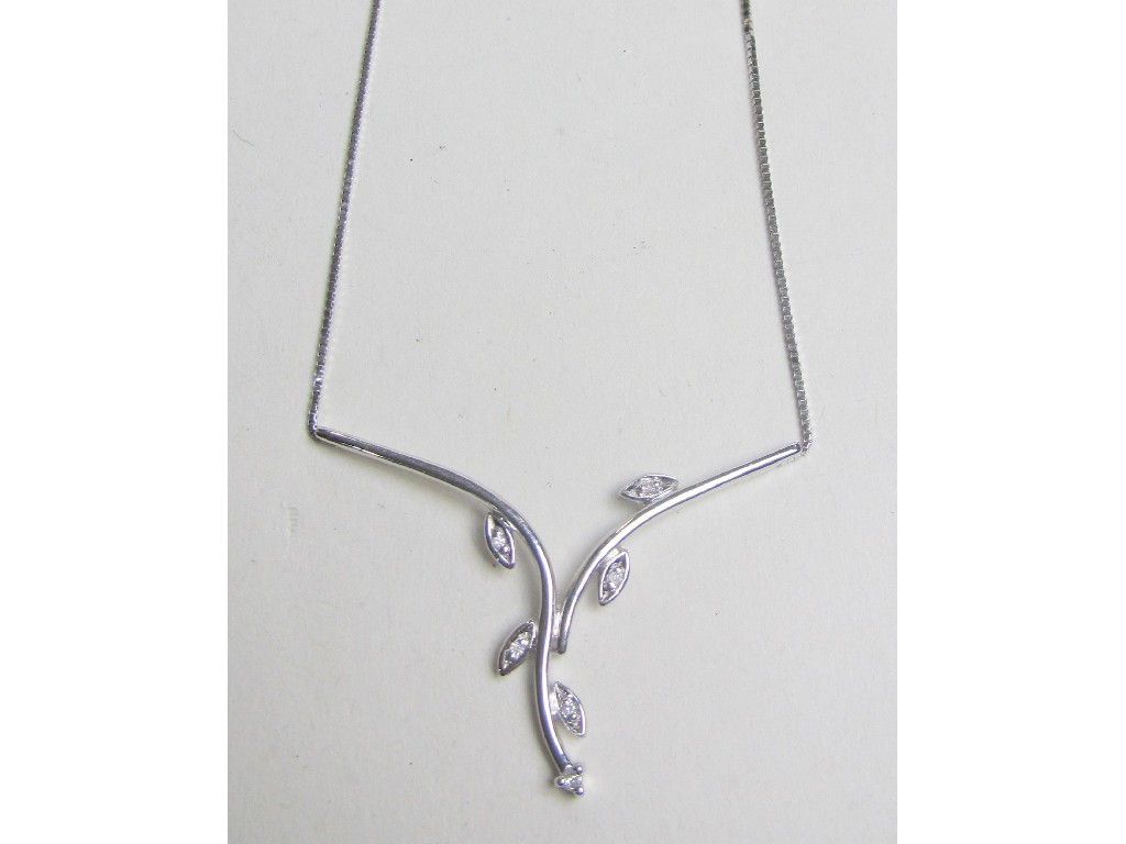 Appraisal: Nine carat white gold diamond set necklace