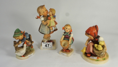 Appraisal: Hummel Goebel Figure Chick Girl Kiss Me and Two Other