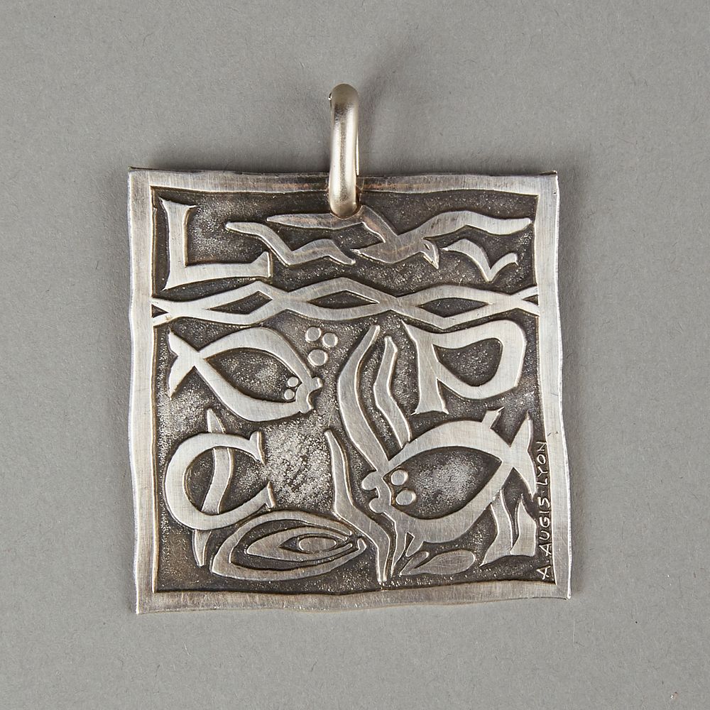 Appraisal: After Picasso A Augis Lyon Modernist Silver Pendant A Augis