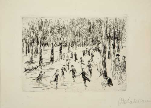 Appraisal: MAX LIEBERMANN Eislauf Etching on cream laid paper x mm