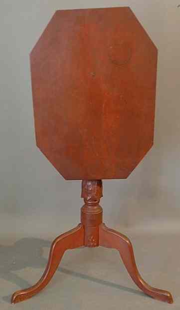 Appraisal: New England maple candlestand c in old red wash with