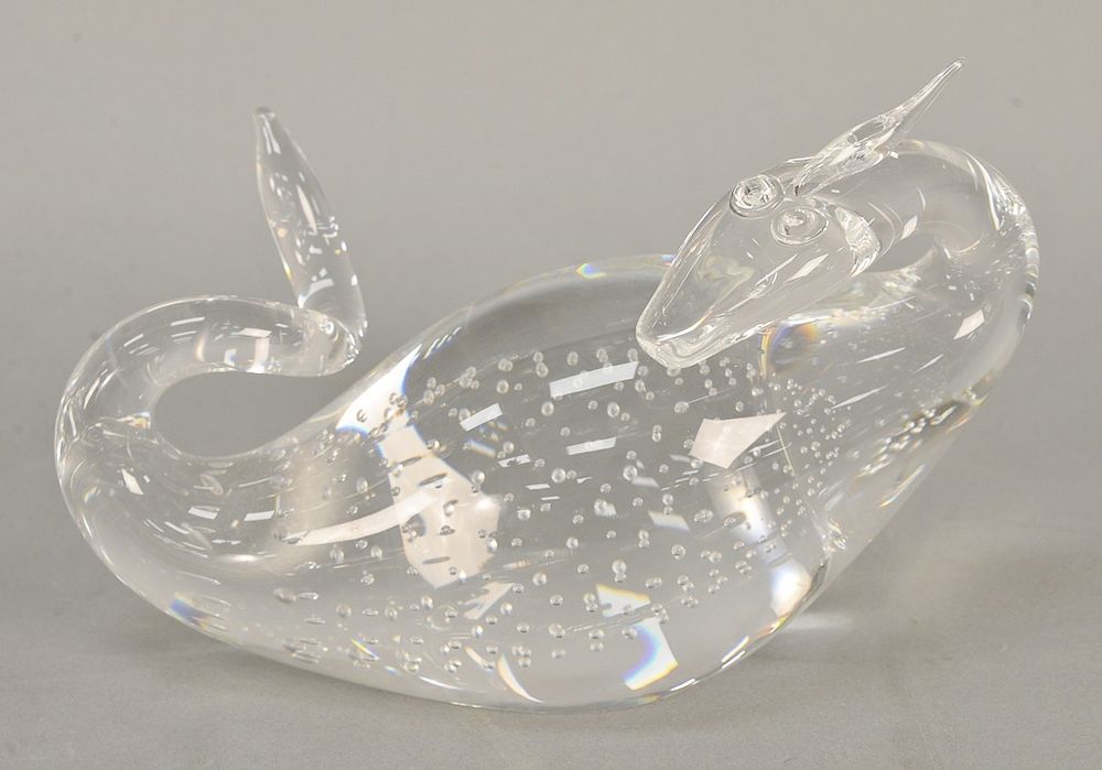 Appraisal: Steuben glass dragon designed by Bernard X Wolff ht in