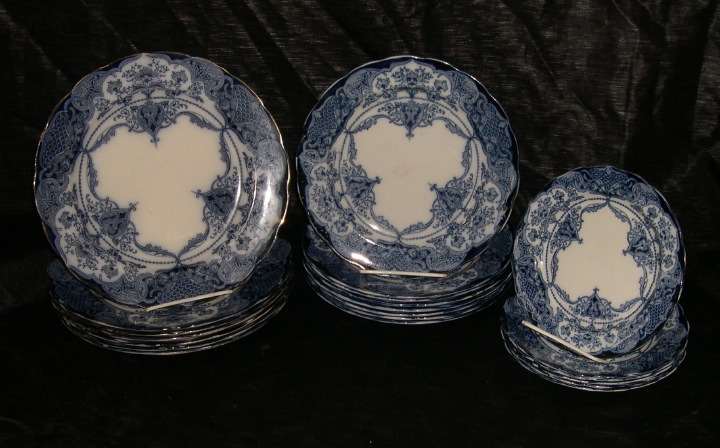 Appraisal: Twenty-One-Piece J H Walton Staffordshire Blue Transfer-Printed Ironstone Partial Dinner