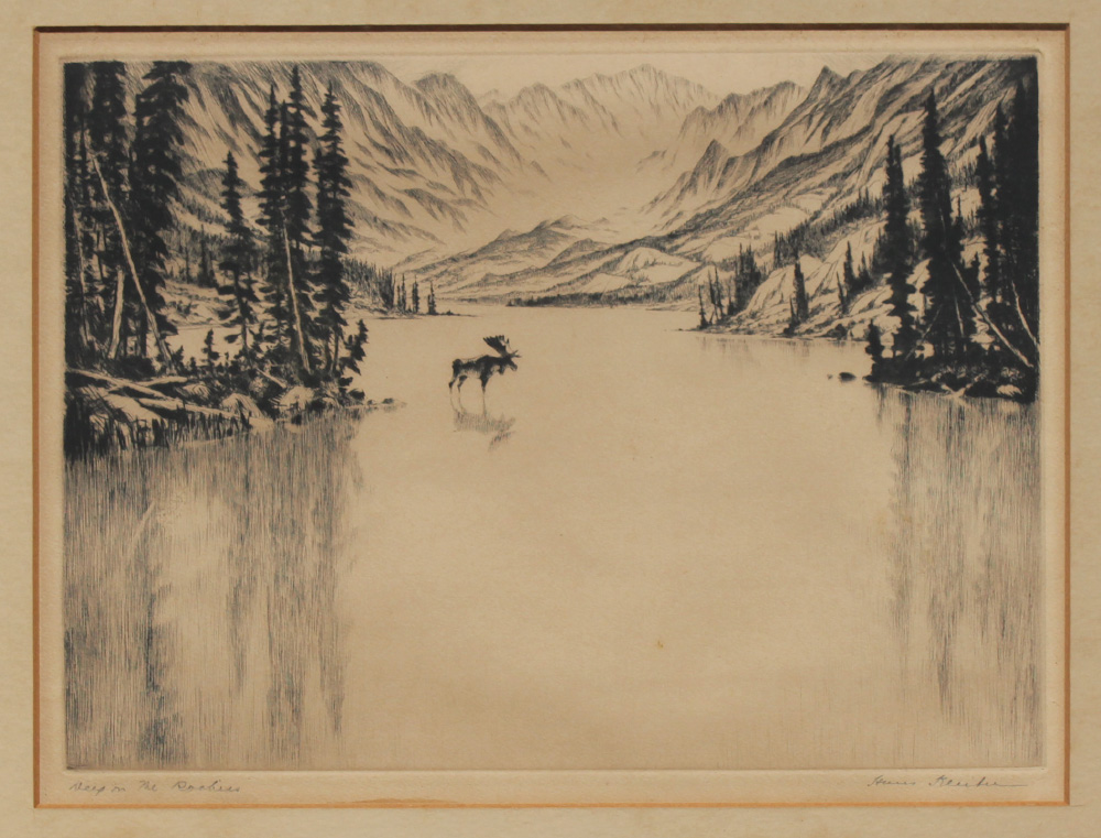 Appraisal: KLEIBER Hans American - ''Deep in the Rockies'' Etching sight