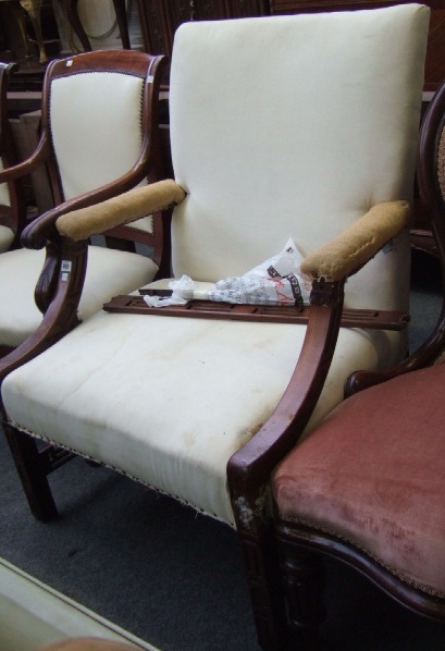 Appraisal: A th century and later mahogany Gainsborough style chair the