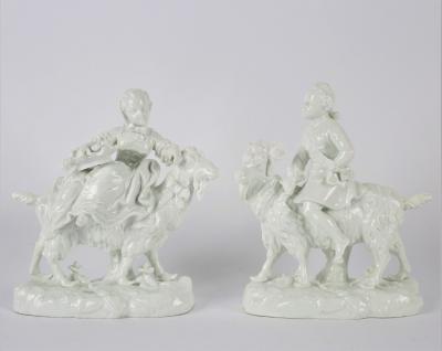 Appraisal: A pair of late th Century Continental white porcelain figures