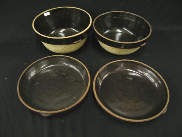 Appraisal: pc Victorian Crockery two mixing bowls and two pie dishes