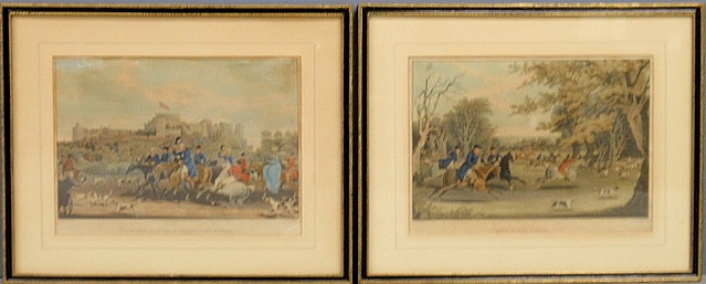 Appraisal: - Two framed and matted fox hunting prints Royal Hunt