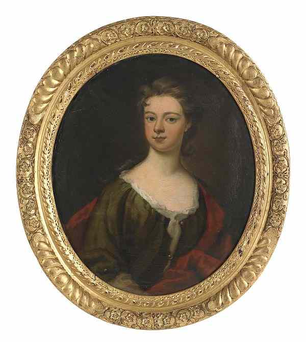 Appraisal: English oil on canvas portrait of a lady late th