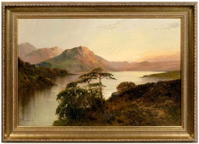 Appraisal: Francis E Jamieson painting British - Scottish loch at sunset