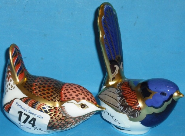 Appraisal: Royal Crown Derby Paperweights Fairy Wren and Derby Wren boxed