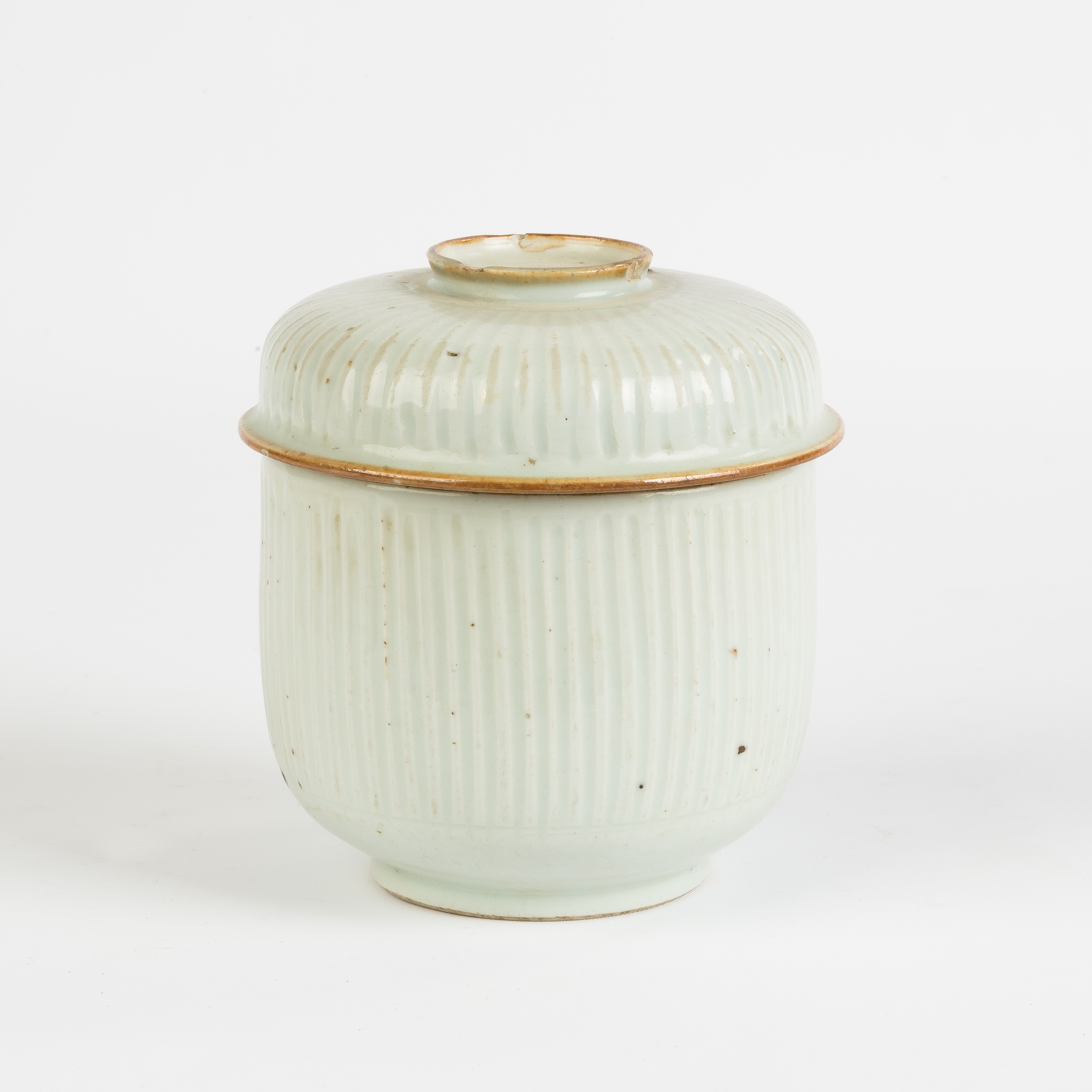 Appraisal: Chinese Ribbed Porcelain Covered Bowl