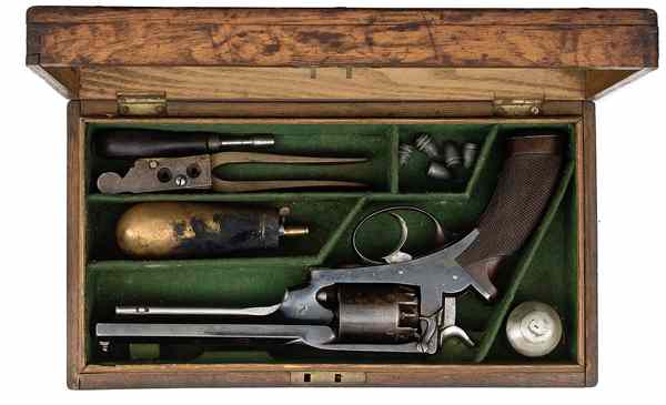 Appraisal: English Cased Deane Harding Patent Percussion Revolver cal '' octagonal