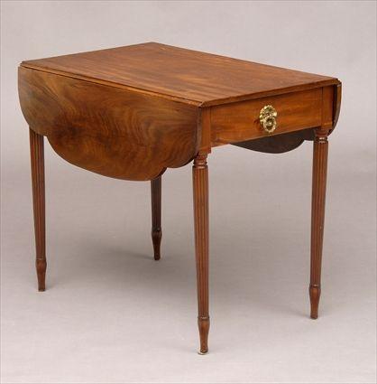 Appraisal: GEORGE III CARVED MAHOGANY PEMBROKE TABLE The drop leaves with